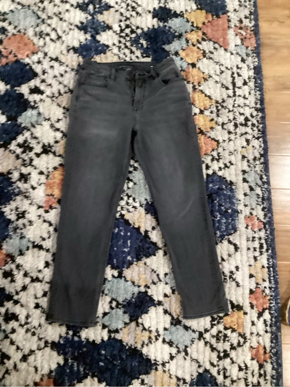 American Eagle Outfitters Women's Charcoal High-Rise Cropped Jeans